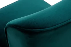 Online Miliboo Sillón de terciopelo azul petróleo y madera clara KAHLO