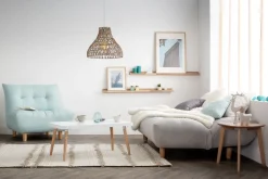 Sale Miliboo Sillón diseño escandinavo verde agua YUMI