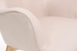 Shop Miliboo Sillón diseño escandinavo y reposapiés rosa y madera clara BRISTOL