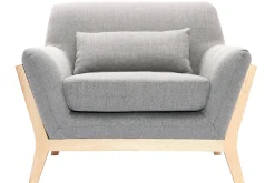 Outlet Miliboo Sillón diseño gris patas madera YOKO