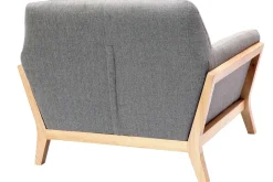 Outlet Miliboo Sillón diseño gris patas madera YOKO