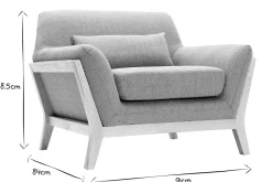 Outlet Miliboo Sillón diseño gris patas madera YOKO