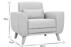 New Miliboo Sillón diseño tejido azul y patas nogal EKTOR