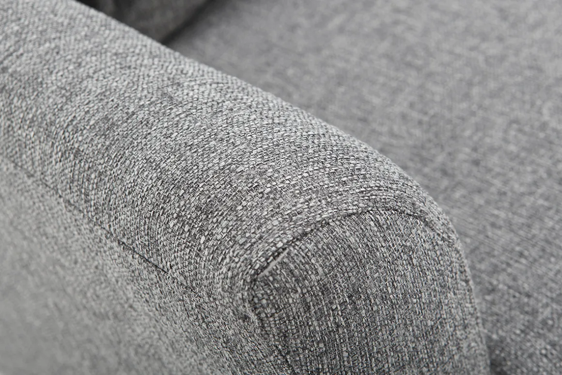 Shop Miliboo Sillón diseño tejido gris y y roble KATE