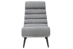 New Miliboo Sillón efecto terciopelo gris y metal negro TAYLOR