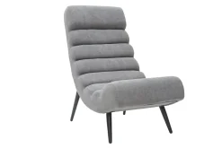 New Miliboo Sillón efecto terciopelo gris y metal negro TAYLOR