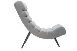 New Miliboo Sillón efecto terciopelo gris y metal negro TAYLOR