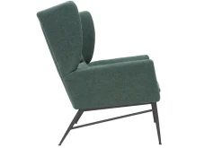 Best Sale Miliboo Sillón en metal y tejido efecto terciopelo verde COME