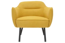 Best Sale Miliboo Sillón en tejido efecto terciopelo amarillo mostaza LAURENS
