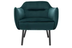 Discount Miliboo Sillón en tejido efecto terciopelo azul petróleo LAURENS
