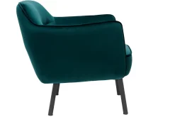 Discount Miliboo Sillón en tejido efecto terciopelo azul petróleo LAURENS