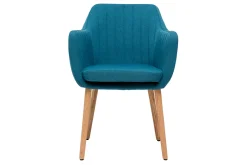 Best Sale Miliboo Sillón escandinavo azul petróleo y patas roble ALEYNA