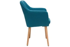 Best Sale Miliboo Sillón escandinavo azul petróleo y patas roble ALEYNA