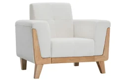 Cheap Miliboo Sillón escandinavo blanco patas madera FJORD