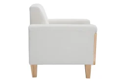 Cheap Miliboo Sillón escandinavo blanco patas madera FJORD