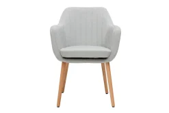 New Miliboo Sillón escandinavo gris claro y patas roble ALEYNA