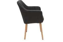 Clearance Miliboo Sillón escandinavo gris oscuro y patas roble ALEYNA