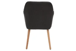 Clearance Miliboo Sillón escandinavo gris oscuro y patas roble ALEYNA