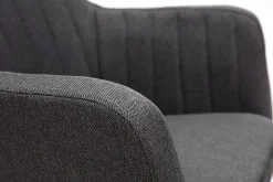 Clearance Miliboo Sillón escandinavo gris oscuro y patas roble ALEYNA