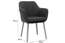 Clearance Miliboo Sillón escandinavo gris oscuro y patas roble ALEYNA