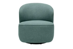 Shop Miliboo Sillón giratorio de diseño de tela verde grisáceo AMBER