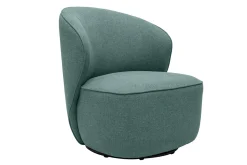 Shop Miliboo Sillón giratorio de diseño de tela verde grisáceo AMBER