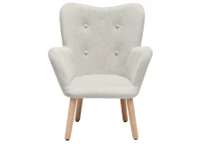 Cheap Miliboo Sillón infantil escandinavo de tela efecto terciopelo beige y madera clara BABY BRISTOL