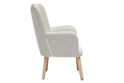 Cheap Miliboo Sillón infantil escandinavo de tela efecto terciopelo beige y madera clara BABY BRISTOL