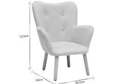 Cheap Miliboo Sillón infantil escandinavo de tela efecto terciopelo beige y madera clara BABY BRISTOL