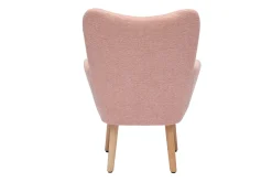 Discount Miliboo Sillón infantil escandinavo de terciopelo rosa y madera clara BABY BRISTOL