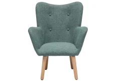 Clearance Miliboo Sillón infantil escandinavo de tela verde grisáceo y madera clara BABY BRISTOL