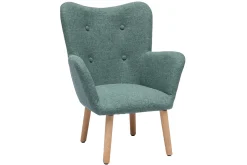 Clearance Miliboo Sillón infantil escandinavo de tela verde grisáceo y madera clara BABY BRISTOL