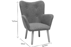 Clearance Miliboo Sillón infantil escandinavo de tela verde grisáceo y madera clara BABY BRISTOL
