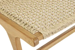 Clearance Miliboo Sillón lounge de madera de teca maciza y cuerda trenzada SUMBA