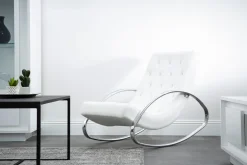 Flash Sale Miliboo Sillón mecedora moderno blanco mecedora CHESTY