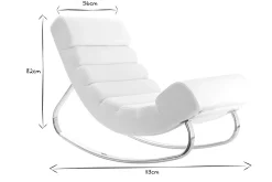New Miliboo Sillón mecedora moderno blanco TAYLOR