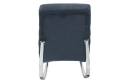 Outlet Miliboo Sillón mecedora moderno efecto terciopelo azul TAYLOR