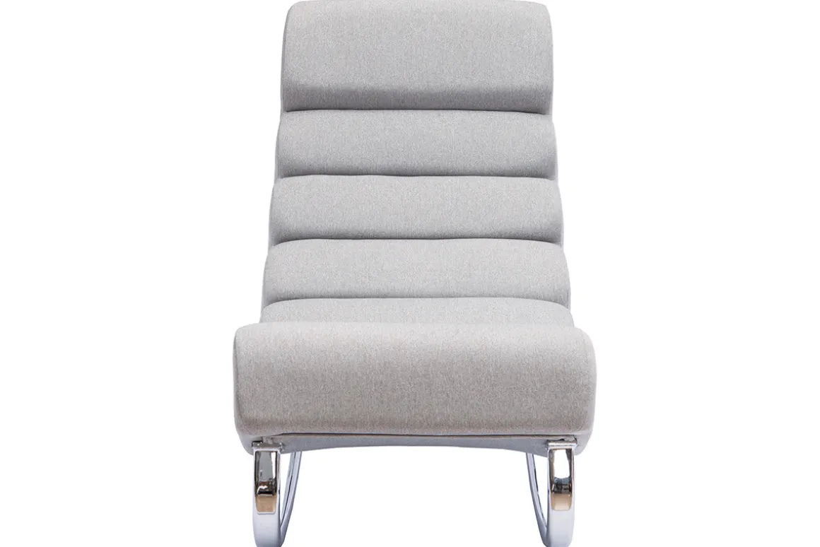 Store Miliboo Sillón mecedora moderno en tejido gris claro TAYLOR