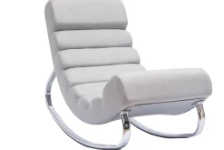 Store Miliboo Sillón mecedora moderno en tejido gris claro TAYLOR