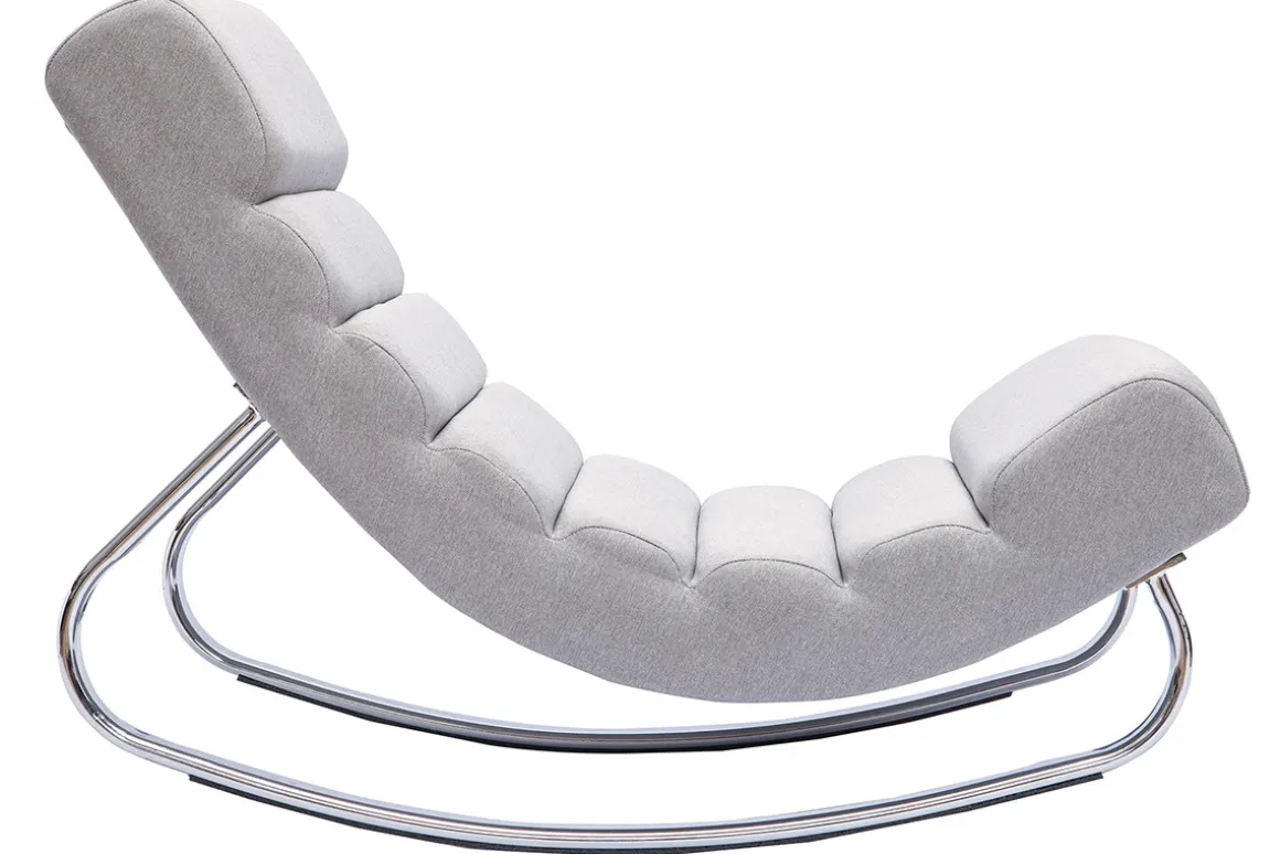 Store Miliboo Sillón mecedora moderno en tejido gris claro TAYLOR