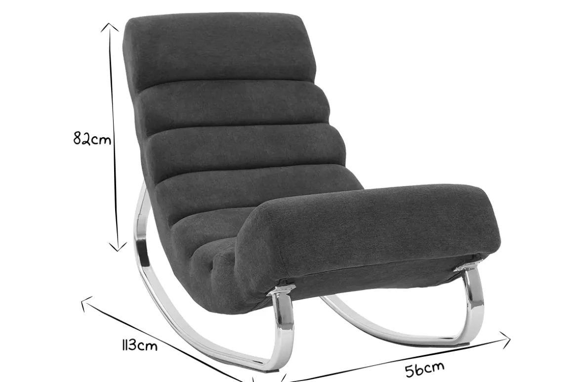 Store Miliboo Sillón mecedora moderno en tejido gris claro TAYLOR