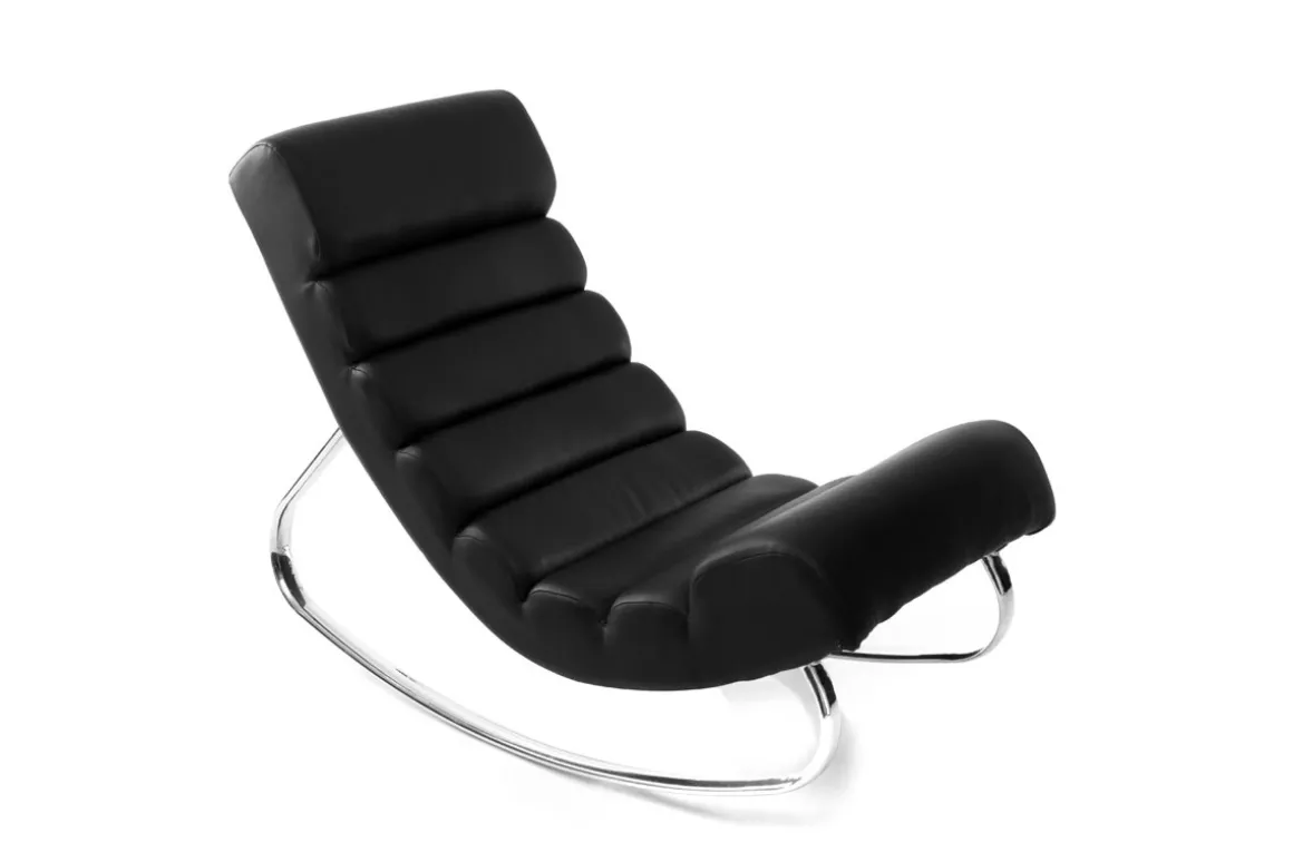Fashion Miliboo Sillón mecedora moderno negro TAYLOR