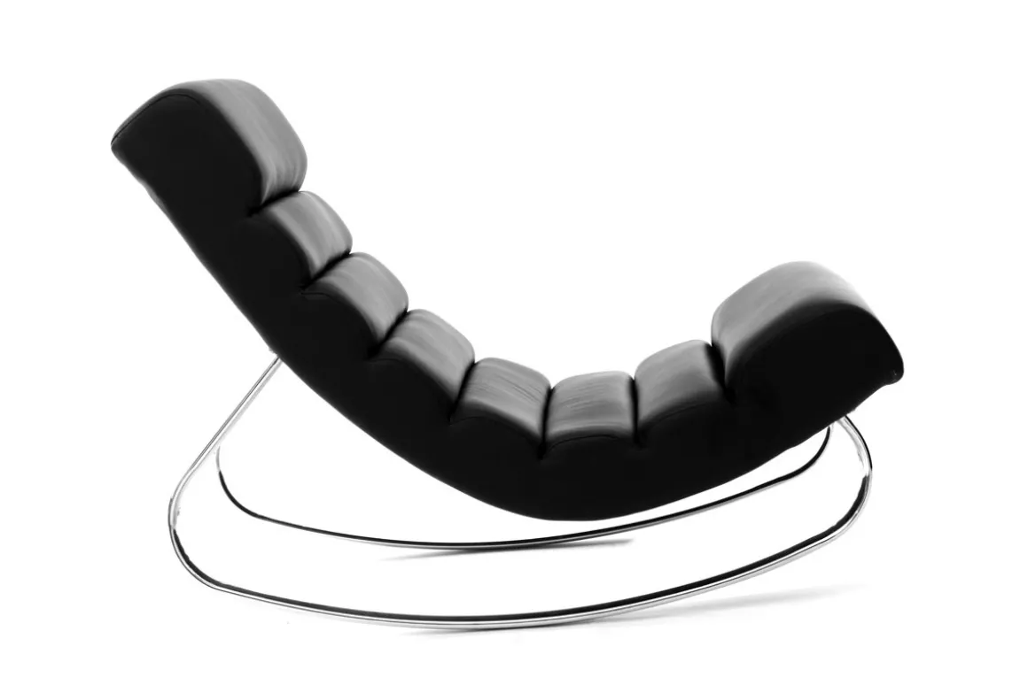 Fashion Miliboo Sillón mecedora moderno negro TAYLOR