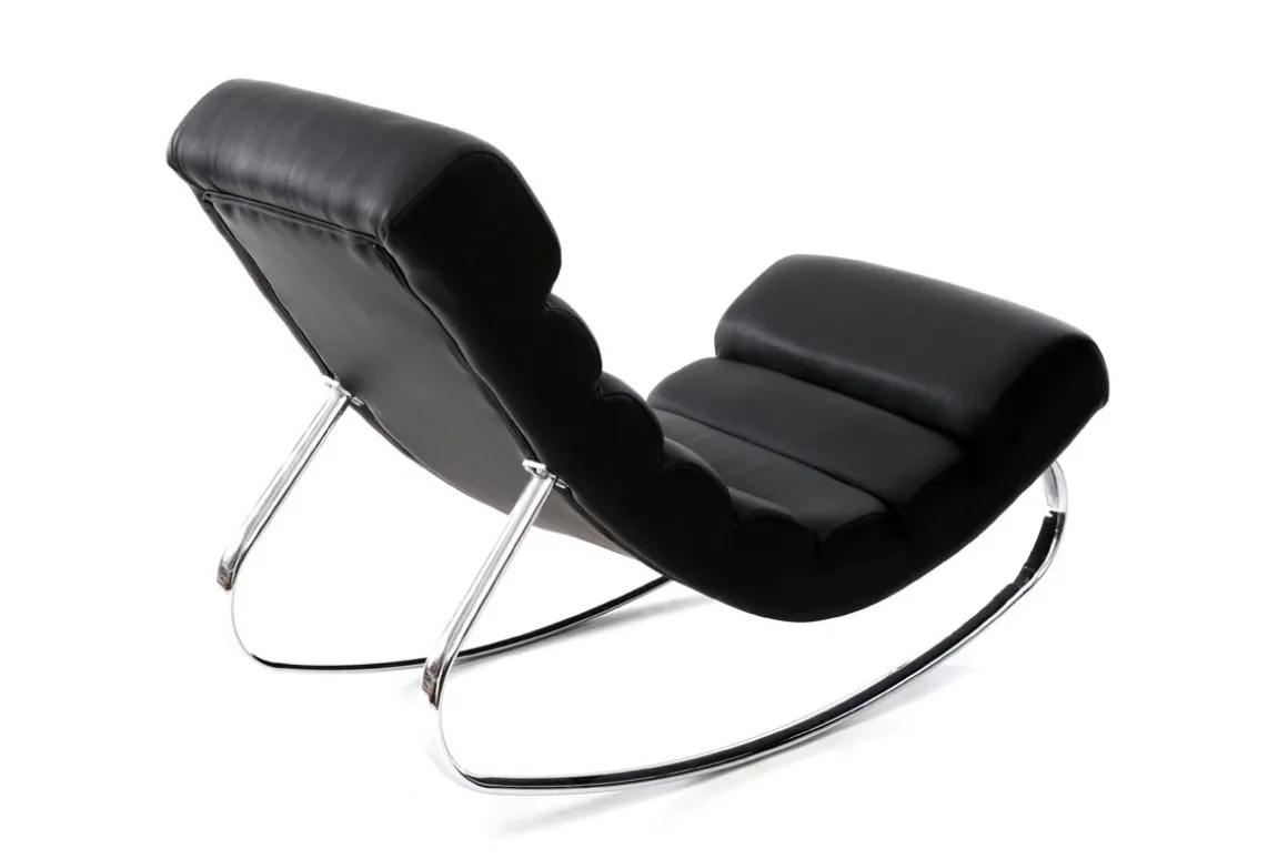 Fashion Miliboo Sillón mecedora moderno negro TAYLOR
