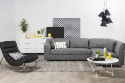 Fashion Miliboo Sillón mecedora moderno negro TAYLOR