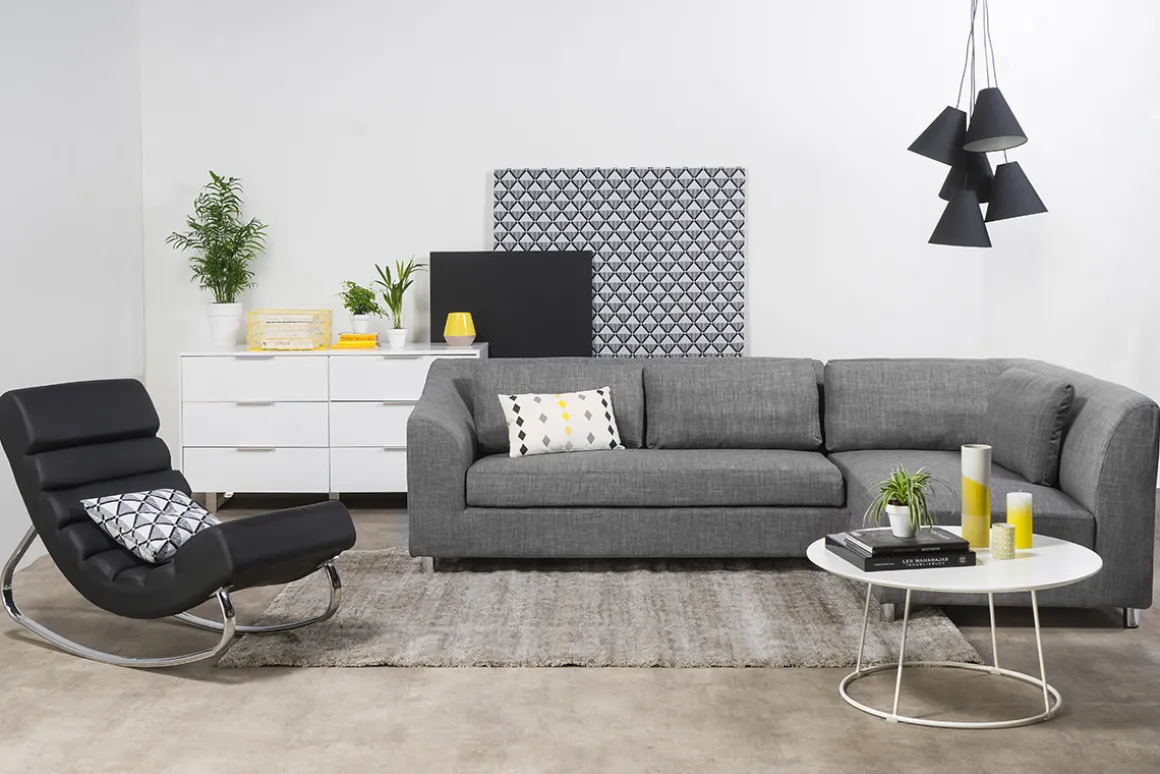 Fashion Miliboo Sillón mecedora moderno negro TAYLOR