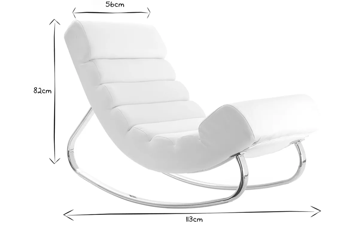 Fashion Miliboo Sillón mecedora moderno negro TAYLOR