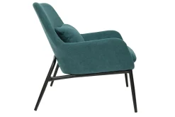 Best Miliboo Sillón moderno con tejido efecto aterciopelado azul petróleo y metal negro MAXINE