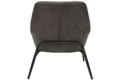 Best Miliboo Sillón moderno con tejido efecto aterciopelado gris oscuro y metal negro MAXINE