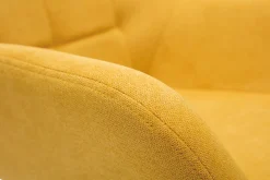 Best Sale Miliboo Sillón moderno con tejido efecto aterciopelado amarillo mostaza y metal negro MAXINE